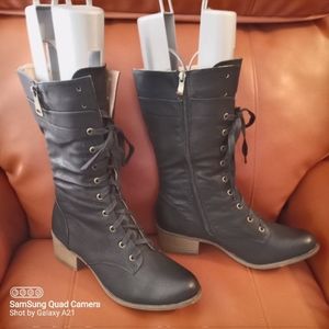 NWT Black Lace up Boots